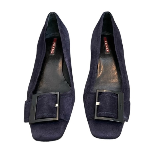 Prada Purple Suede Kitten Heels - Picture 1 of 3